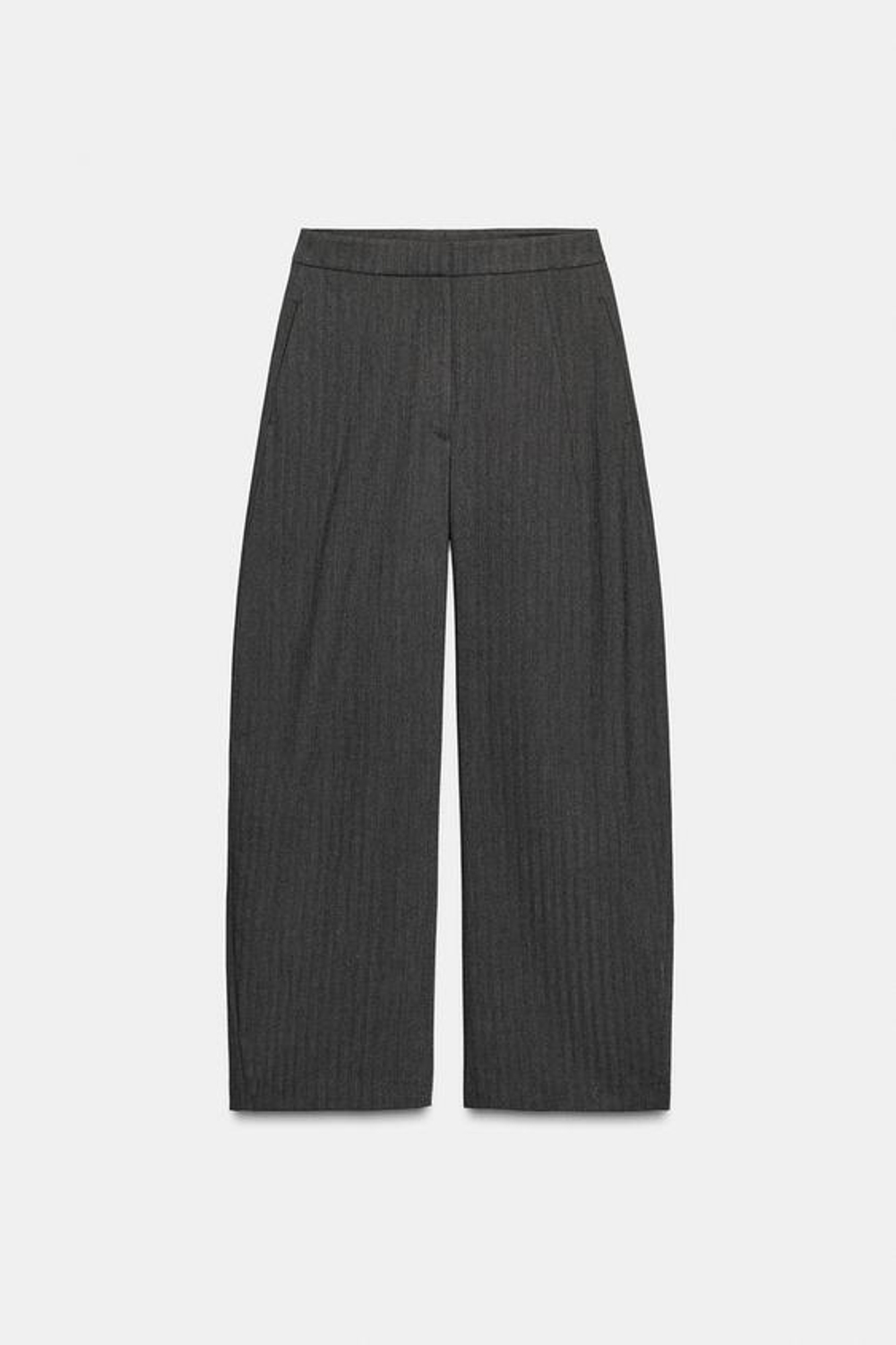 ZARA БРЮКИ-БАЛЛОНЫ СТРУКТУРНОЙ ТКАНИ — ZW COLLECTION, АНТРАЦИТОВО-СЕРЫЙ