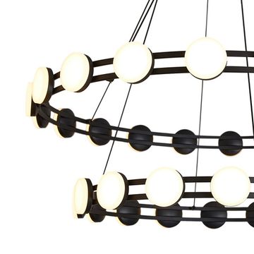 Подвесная люстра 70W 3000K FR6180PL-L70B черный Collar Freya