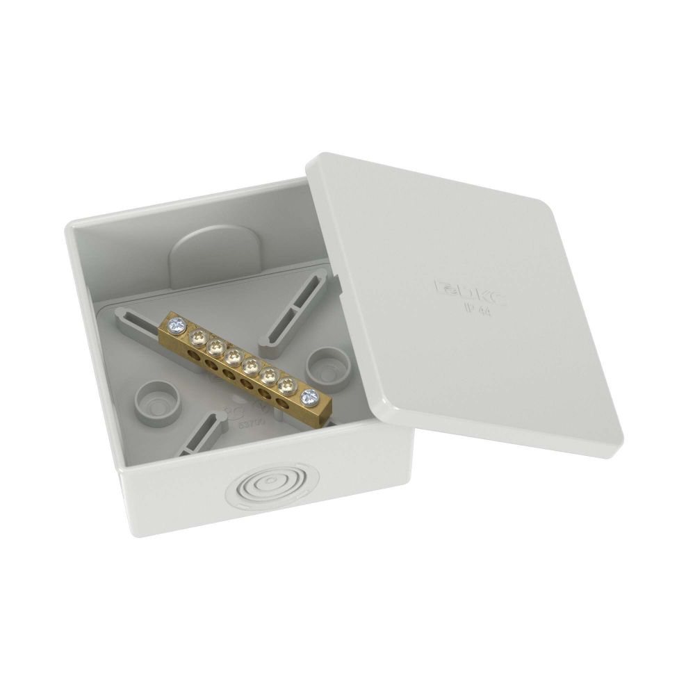 Коробка уравнивания потенциалов, 6 зажимов, 6 вводов  д.20мм, 80х80х40мм, IP44