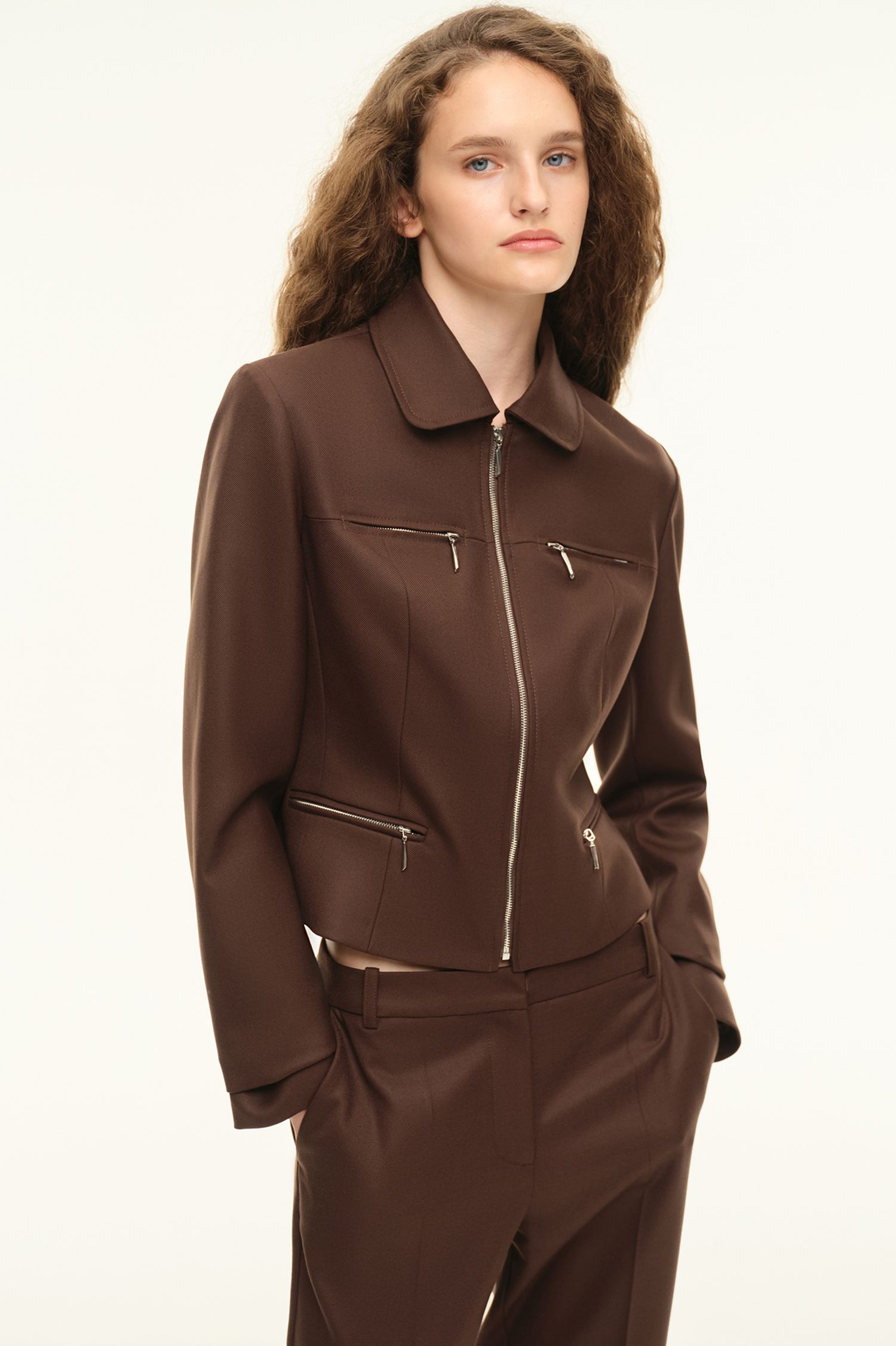 Жакет на молнии ((Андреа Сакс)), коричневый