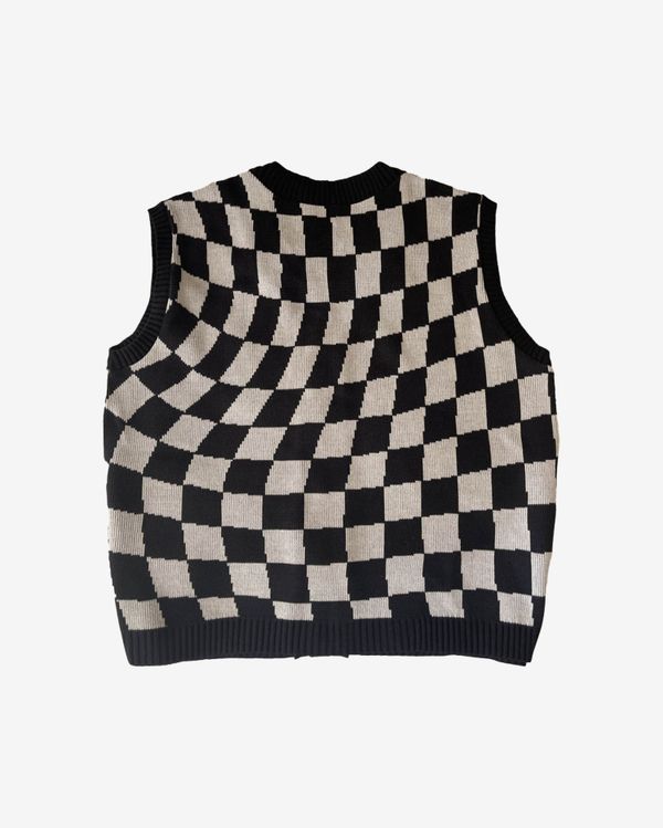 Жилет Клетка Черно-Белый - фото 2