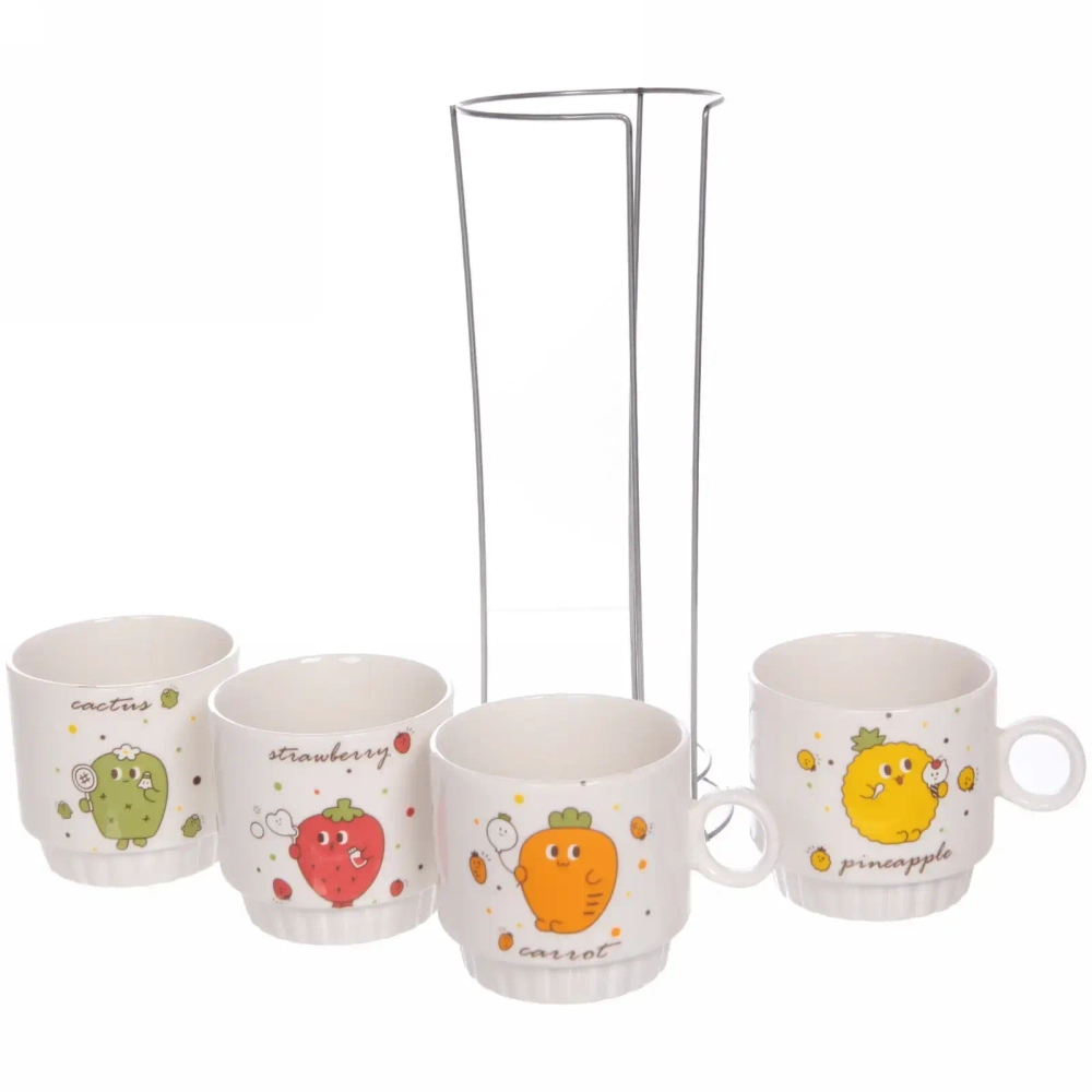 Набор кружек на стойке 280мл «Фруктовый микс»