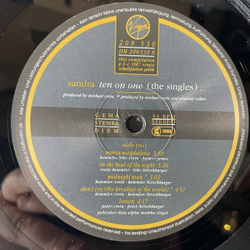 Винтажная виниловая пластинка LP Sandra Ten On One (The Singles) (Германия 1987) (С Постером)