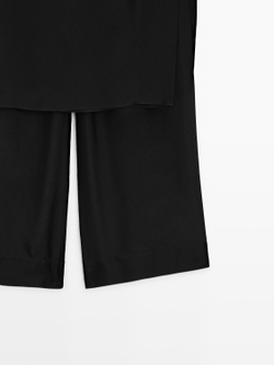 Massimo Dutti Юбка из 100% шелка поверх брюк, черный