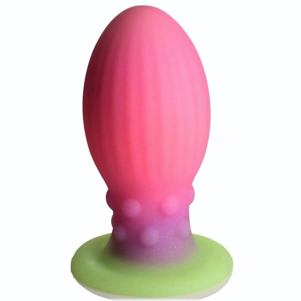 Розовая пробка-яйцо XL Xeno Egg - 17,6 см. (Цвет: розовый)