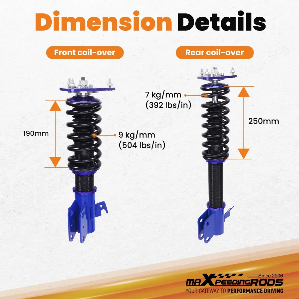 BFO Coilovers Spring Struts подходит для автомобиля Subaru Impreza WRX 03-07 compatible for Forester SG 03-08