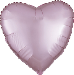 Сердце "Розовое пастель сатин" 46 см