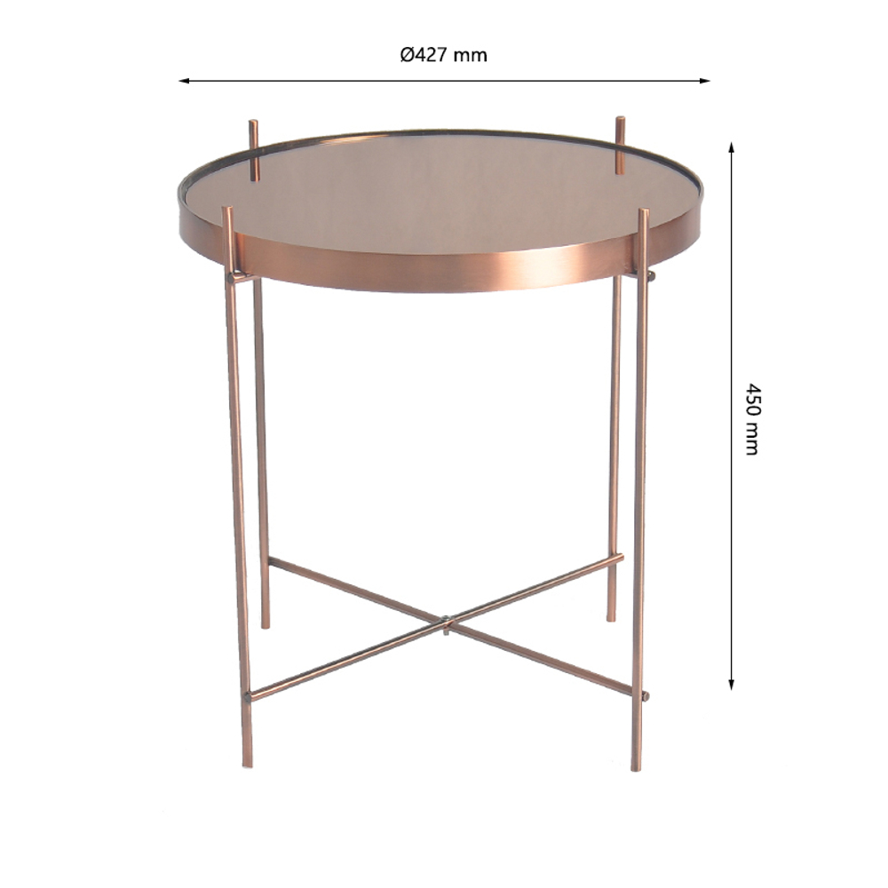 Столик josen, D43 см, розовый/медный