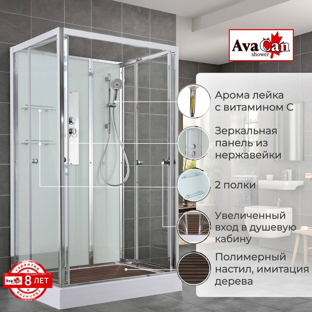 Душевая кабина AvaCan V2012N без крыши
