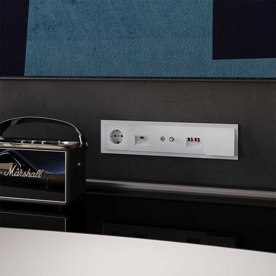 Рамка стеклянная Voltum S70 на 5 постов, (белый,матовый,стекло) VLS110502