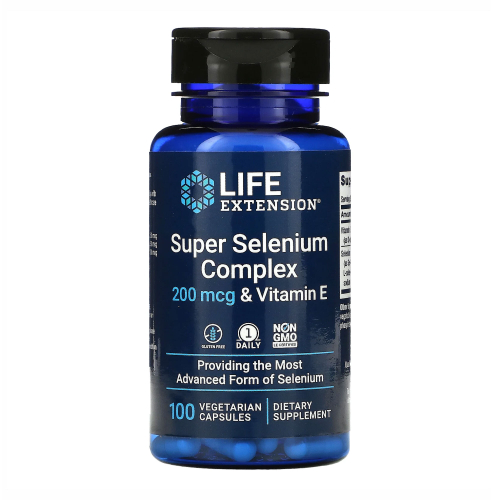 Life extension super selenium complex 200 mcg & vit E 100 veg caps.