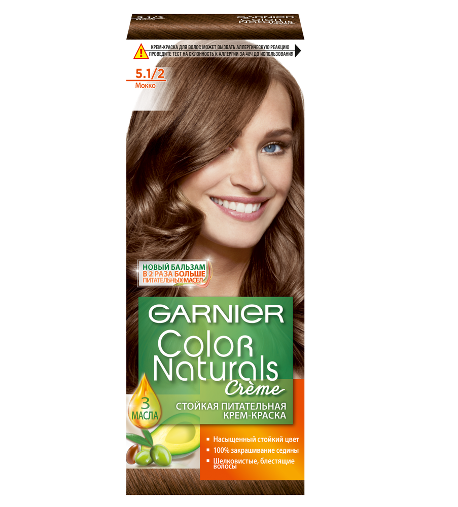 Garnier Краска для волос Color Naturals, тон №5 1/2, Мокко, 60/60 мл