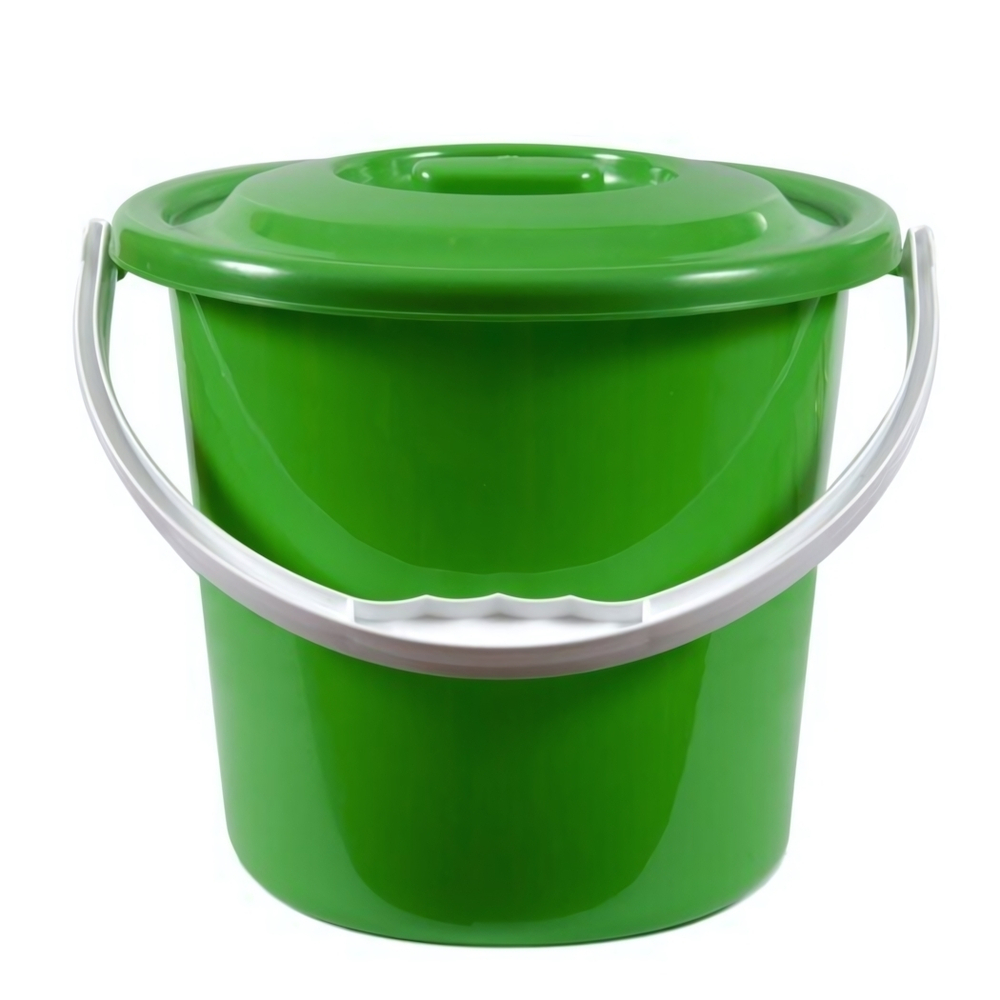 Ведро 12 л Дачное с крышкой (цветное) пищевое