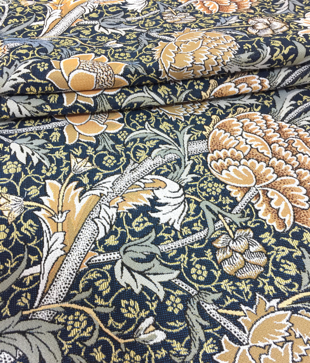 Гобеленовая ткань Артишок синий ширина 175 см