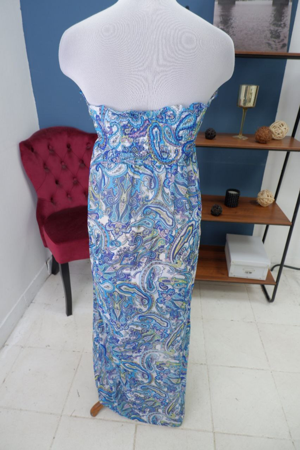 Сарафан Incity пляжный синий 42 размер