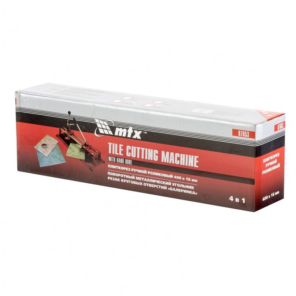 Плиткорез 400 х 16 мм, "Балеринка", поворотный металлический угольник// MTX 87653