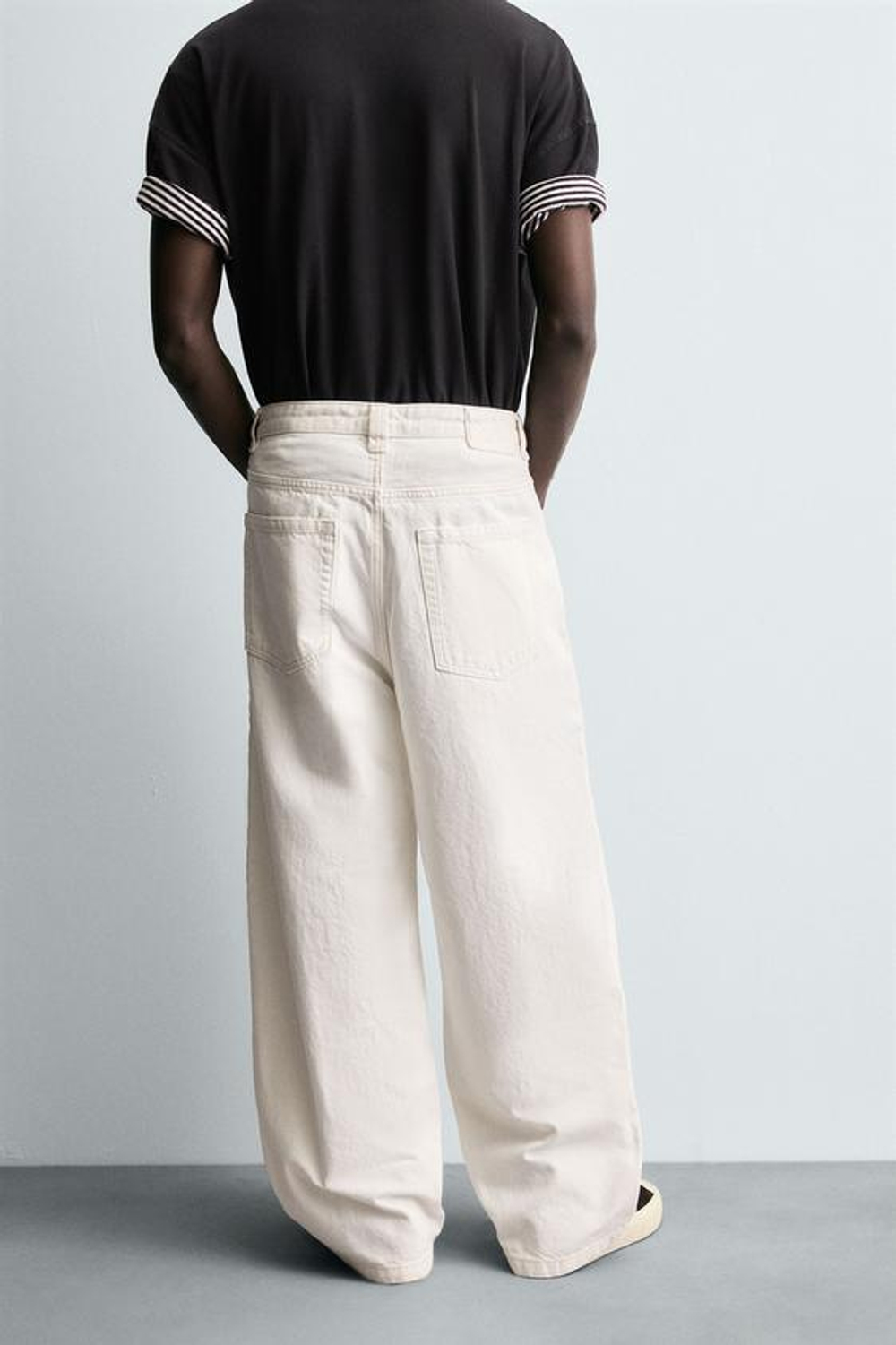 ZARA ДЖИНСЫ BALLOON FIT, БЕЛЫЙ