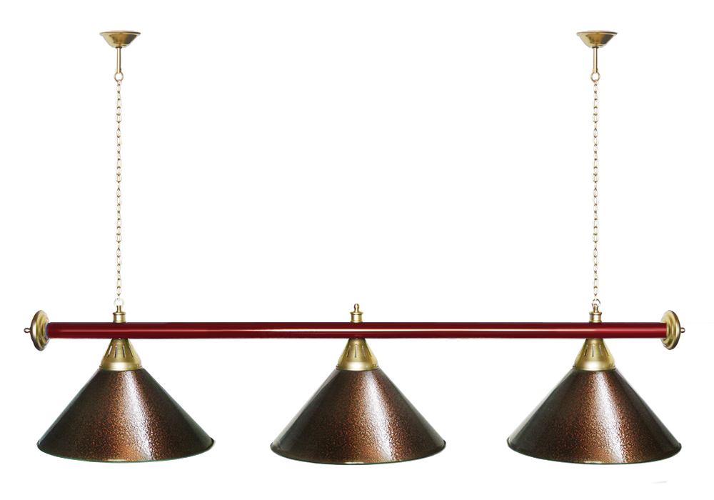 Лампа STARTBILLIARDS 3 пл. (плафоны золотые,штанга золотая,фурнитура золото)