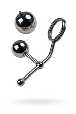 Бондажные стринги (анально-вагинальные) со сменными шарами (Цвет: Серебристый)