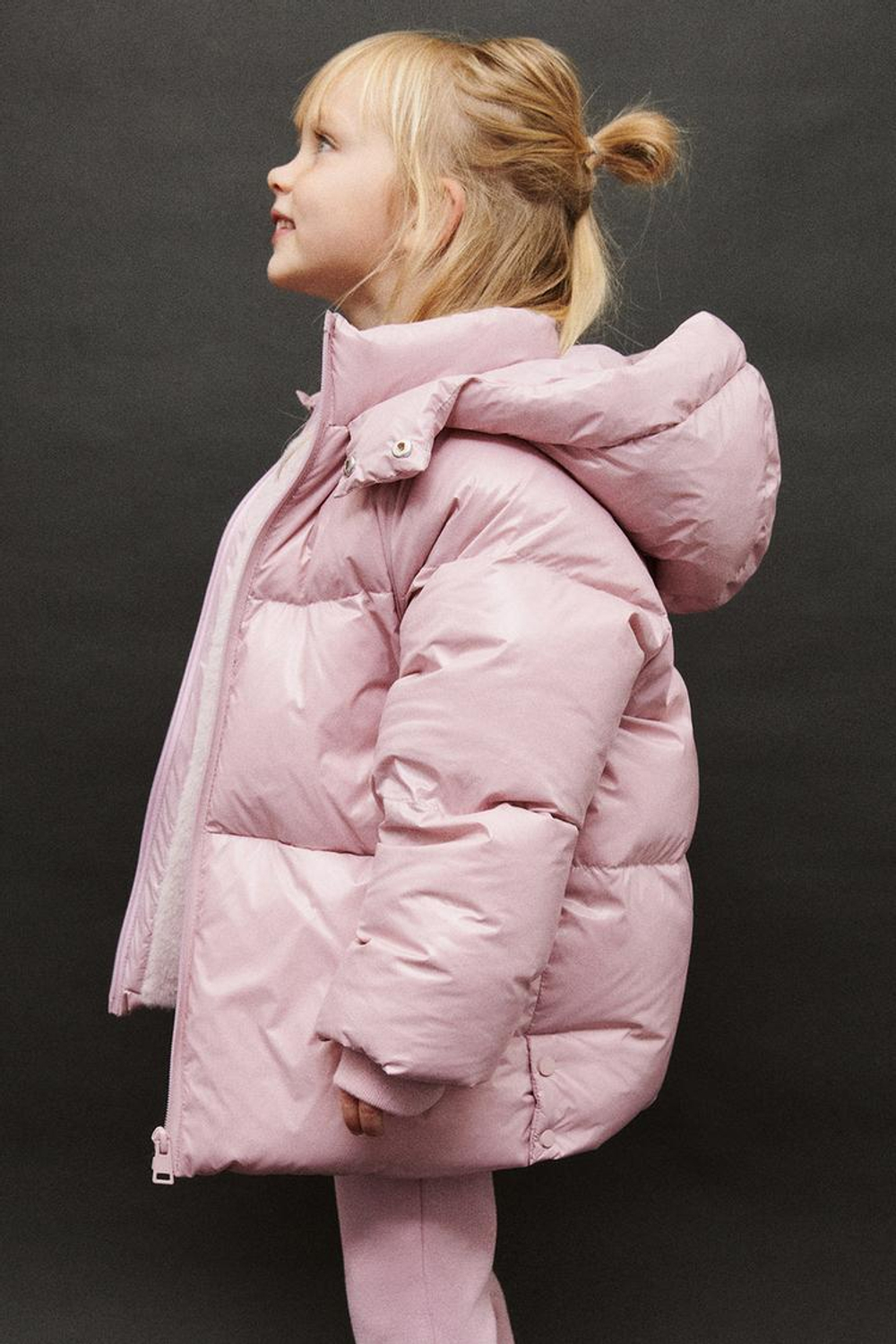 ZARA ПУХОВИК ИЗ ПЕРА И ПУХА WATER REPELLENT И WIND RESISTANT, РОЗОВЫЙ