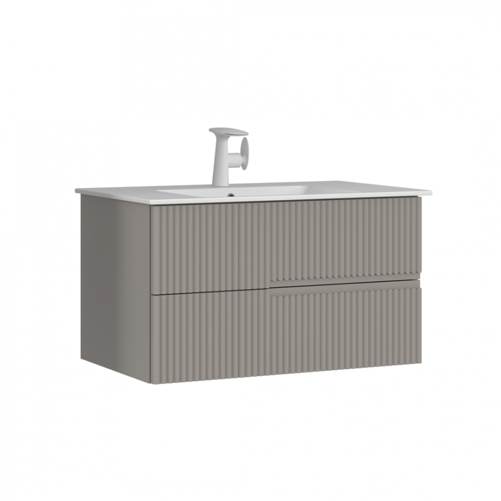 Тумба с раковиной ORKA Moonlight 90 подвесная, бежевый матовый