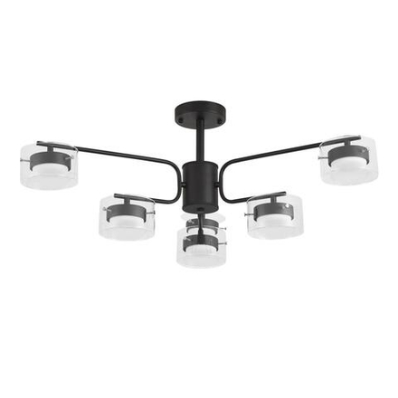 8349/6C COMFI LN26 232 черный/прозрачный, металл/стекло Светильник потолочный LED GX53 6*7W 220V NATALINA