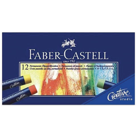 Пастель масляная художественная FABER-CASTELL "Oil Pastels", 12 цветов, круглое сечение, 127012
