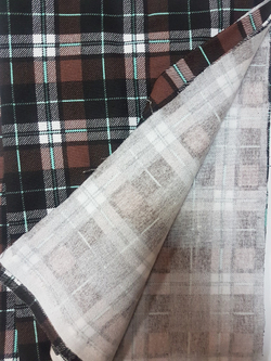 Ткань рубашечная-халатная Prival Фланель шотландка, коричневая клетка, 160г/м2, 1.5х15м