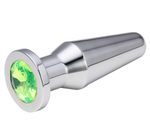 Серебристая втулка с светло-зелёным кристаллом - 10,2 см. (Цвет: салатовый)