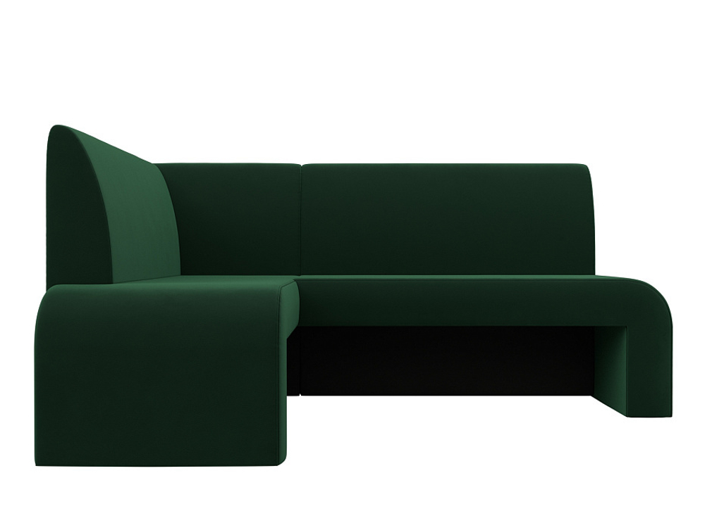 Диван кухонный угловой Кармен левый угол, Зеленый, Велюр, 126130L