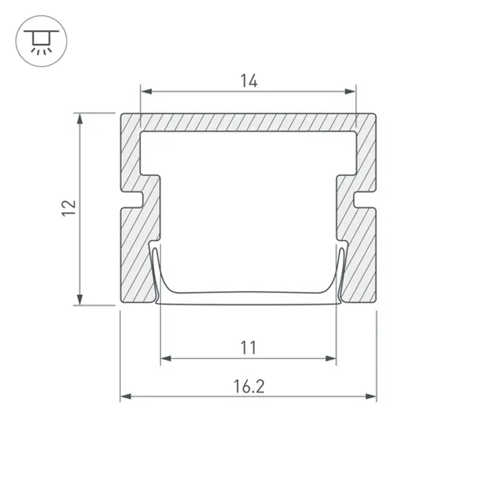 Профиль PDS-SM-3000 ANOD (Arlight, Алюминий) 038815