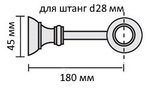 Карниз круглый деревянный d28 мм однорядный, цвет Батист светло-зеленый