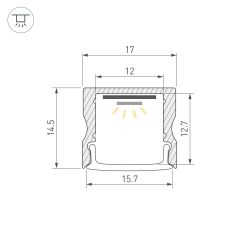 Профиль LINE-1715-2000 ANOD BLACK (Arlight, Алюминий) 044275