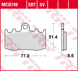 Колодки тормозные дисковые TRW MCB748