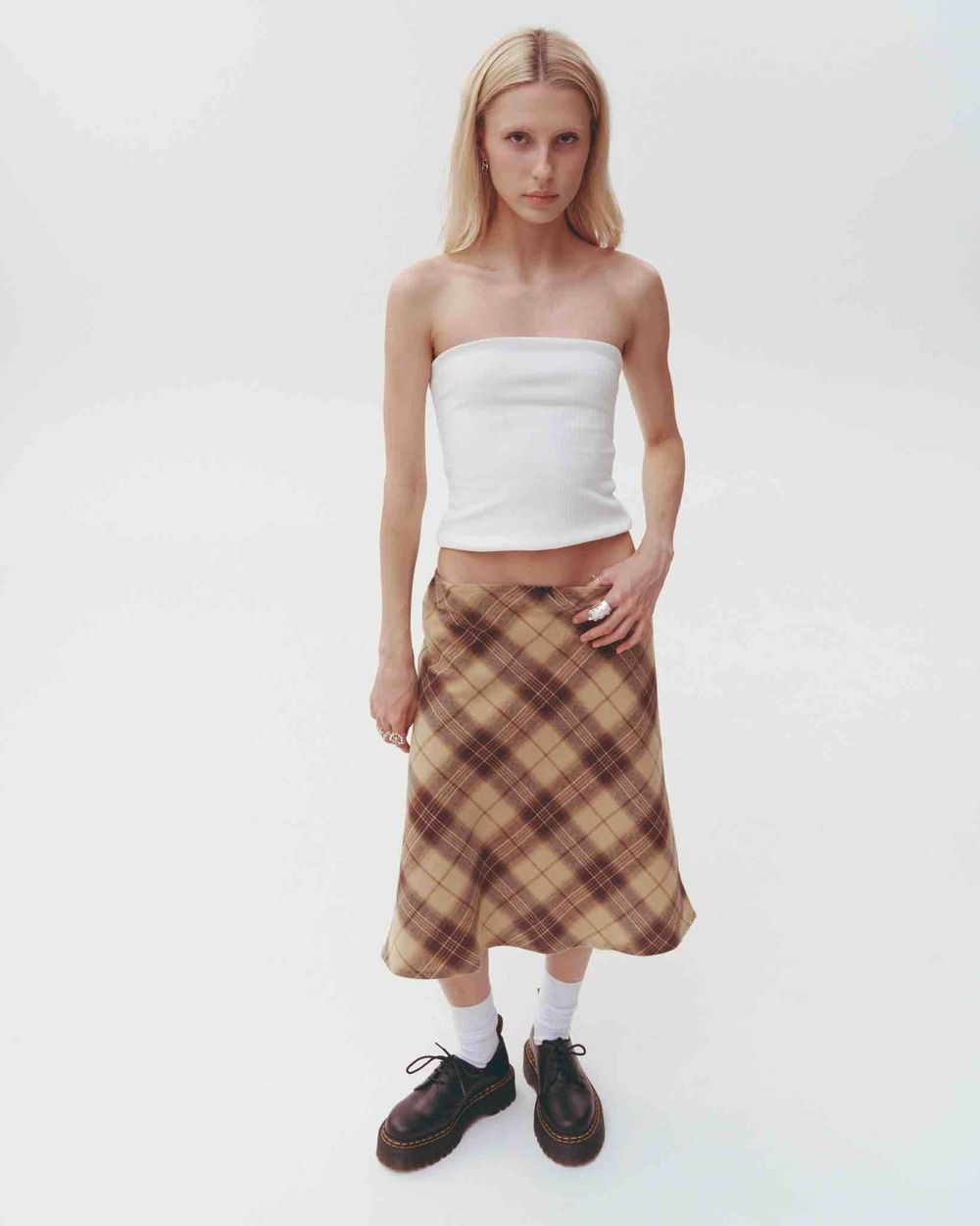 Юбка One Two Midi Beige