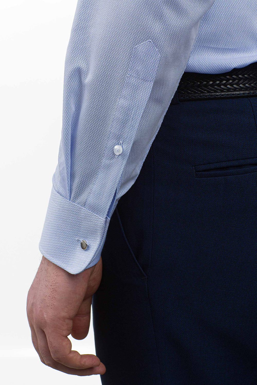 Сорочка мужская VESTER длинный рукав, цыет голубой, хлопок/пэ 70714 12