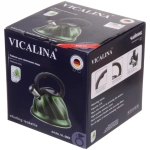 Чайник из нержавеющей стали 3,2л «Юпитер» со свистком, зеленый