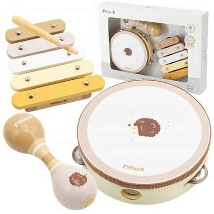 Музыкальные игрушки Viga PolarB - Деревянный набор детских музыкальных инструментов - Бубен Маракасы Ксилофон - Вига 44233