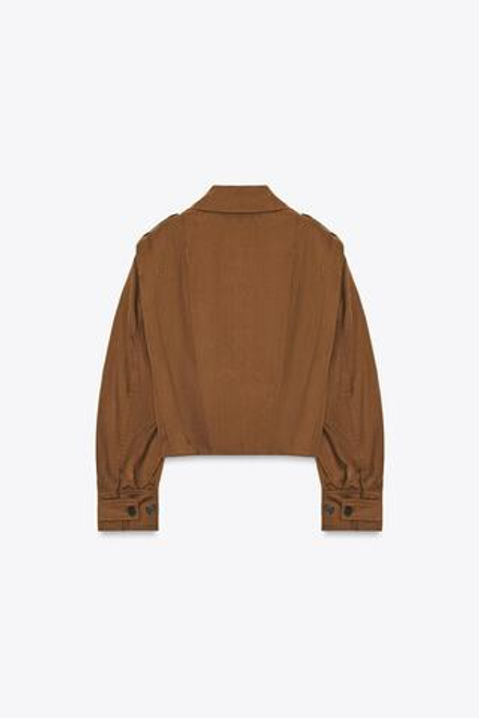 ZARA КУРТКА СО СКЛАДКАМИ И ШЛЕВКАМИ — ZW COLLECTION, ШОКОЛАДНЫЙ