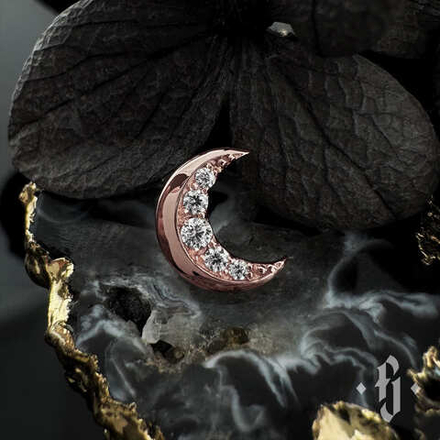 Накрутка "Lunation" - Розовое золото - White CZ