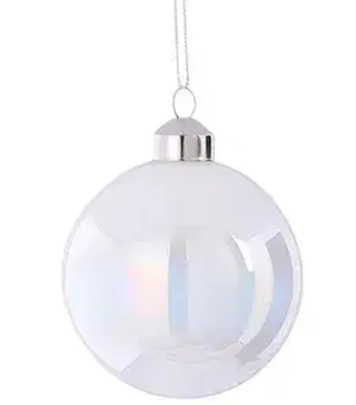 Набор стеклянных шаров Белый жемчуг 80 мм., 12 шт., House of Seasons (85803)