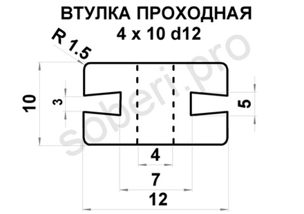 4 х 10 кабельная втулка для провода в металлический и пластиковый корпус, цвет черный или белый