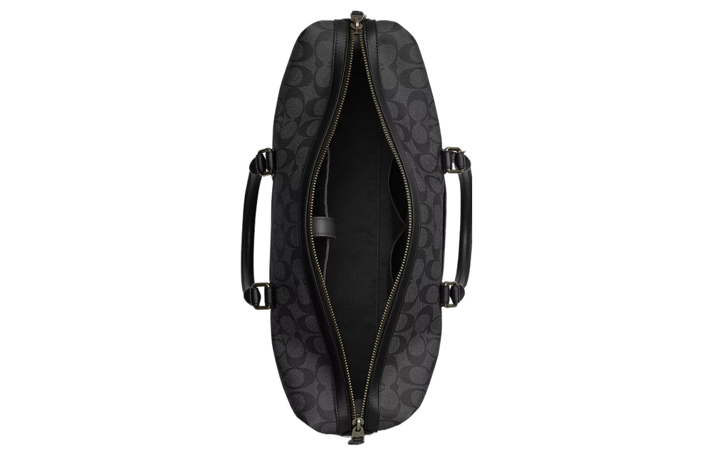 COACH Ellery Coated Canvas With Calfskin Boston Bag, Travel Bag, Handbag, Shoulder Bag, Crossbody Bag Women"s