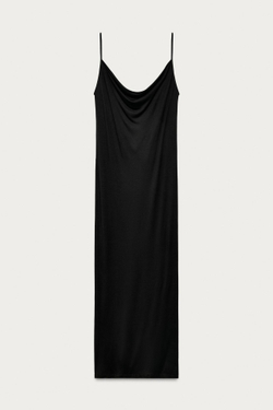 ZARA X MARISA BERENSON ПЛАТЬЕ ИЗ СМЕСОВОЙ ВИСКОЗЫ, ЧЕРНЫЙ