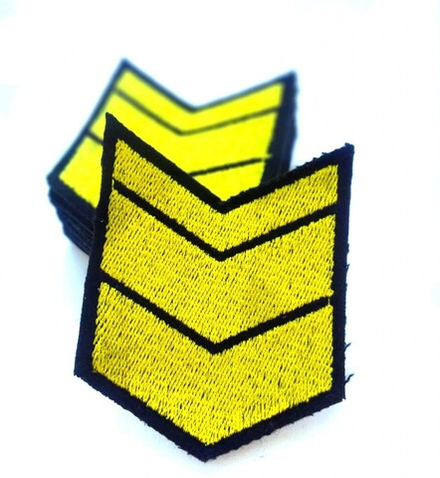 Нашивка за выслугу 11 лет желтая (на липучке)