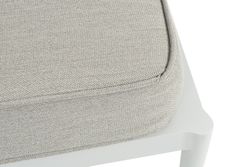 "Касабланка" правый модуль плетеный из роупа, каркас алюминий светло-серый (RAL7035) муар, роуп серо-коричневый 23мм, ткань бежевая 15052