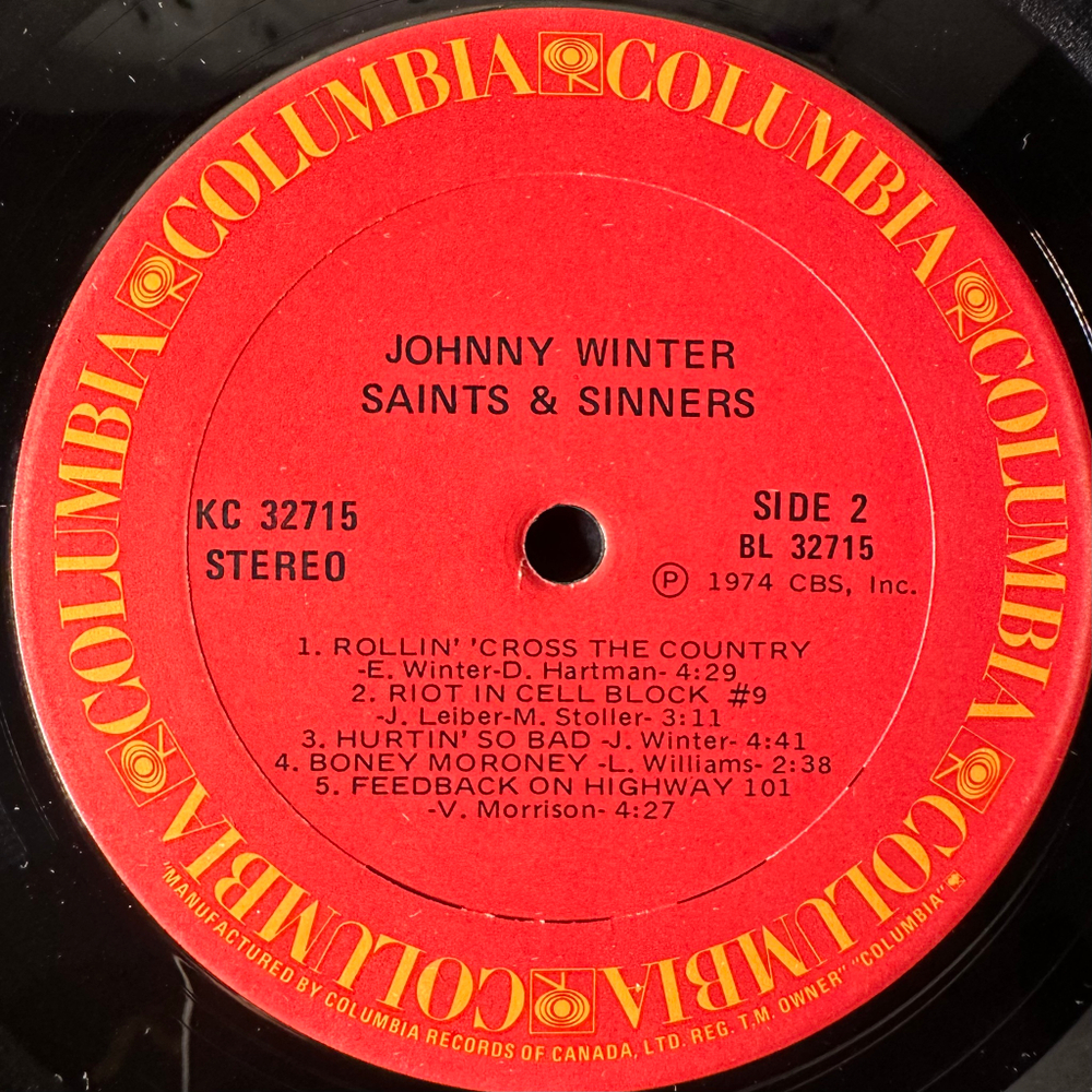 Johnny Winter ‎– Saints & Sinners (Канада 1974г.)