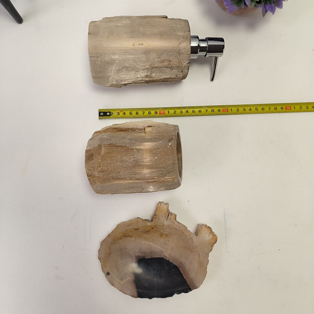 Набор из окаменелого дерева 4 предм Fossil Set NF-63077 поднос 33см*37см