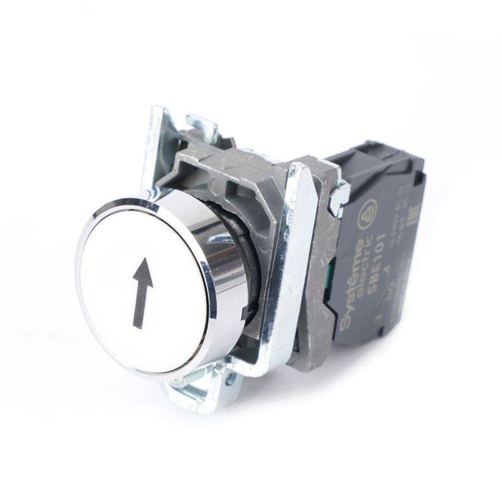 Кнопка модульная SB4 в сборе 22мм металл 1НО с марк "стрелка вверх" бел. SE SB4BA3341