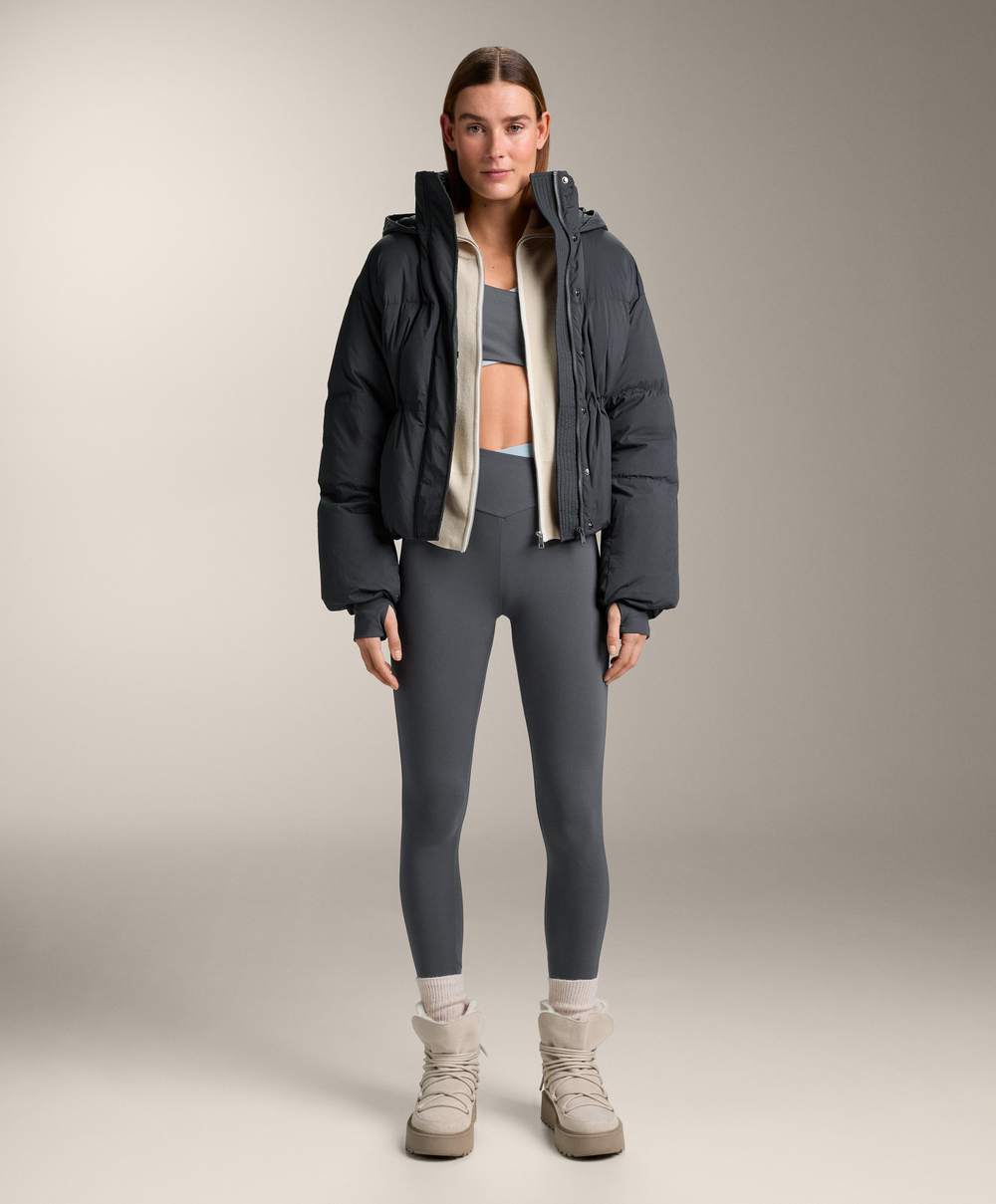 Oysho Короткая куртка с наполнителем из 100% пуха, асфальтовый